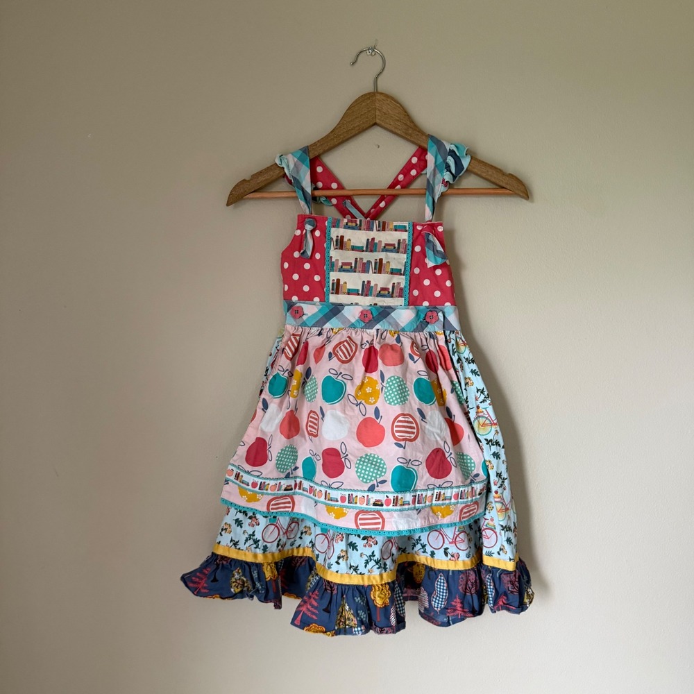 Matilda Jane Multi-Print Apron Dress Size 8